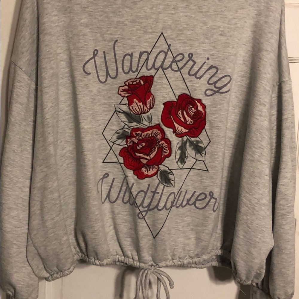 Crop cinched waist sweatshirt